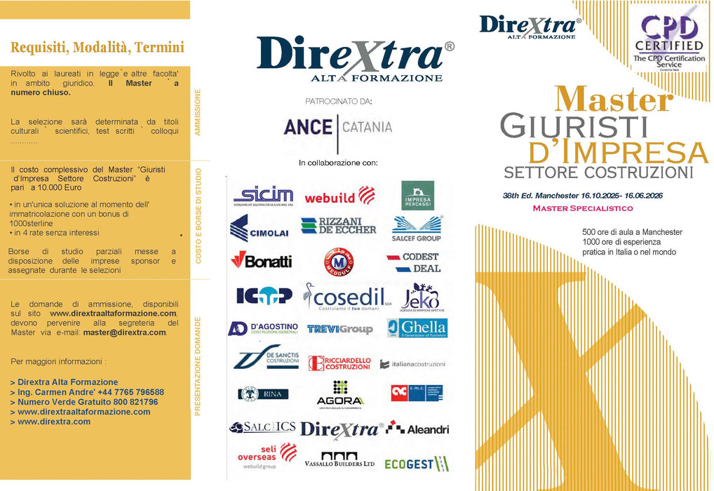 Master Giuristi d'impresa Settore Appalti Pubblici.Prossima Ed Bruxelles 26.09.2026