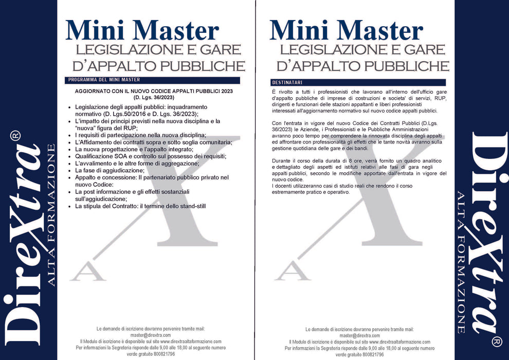 Corso Legislazione e Gare d'appalto pubbliche-Nuovo Codice dei Contratti Pubblici (D.Lgs. 36/2023)