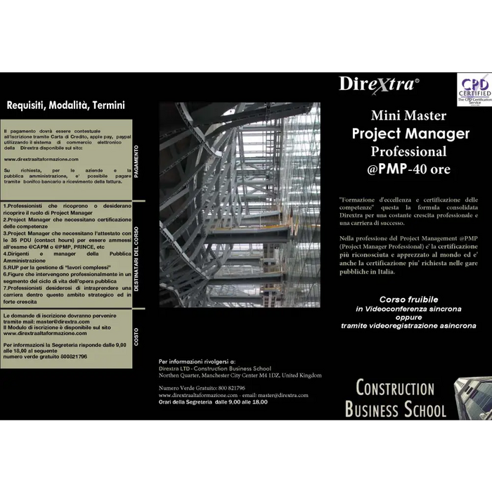Pubblicità per il Corso Certificazione Project Manager Professional negli Appalti Pubblici