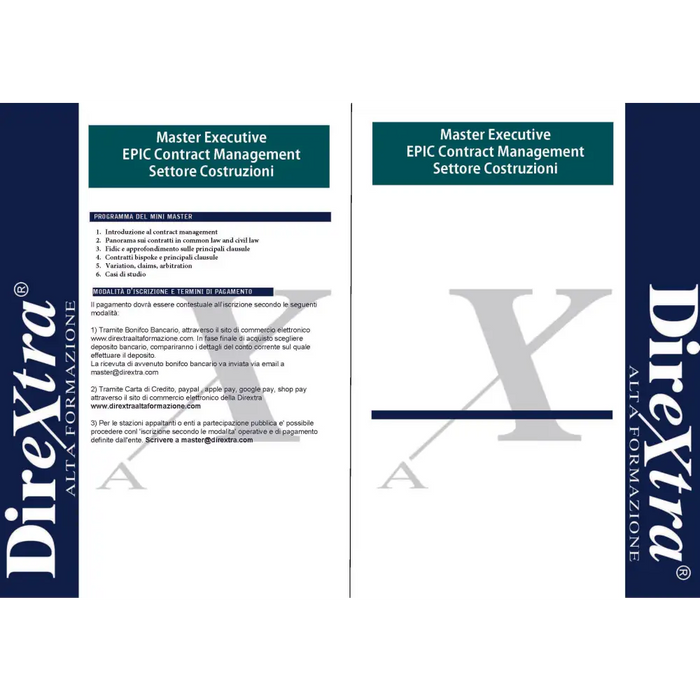 Master Executive in Epcic Contract Management Corso Appalti