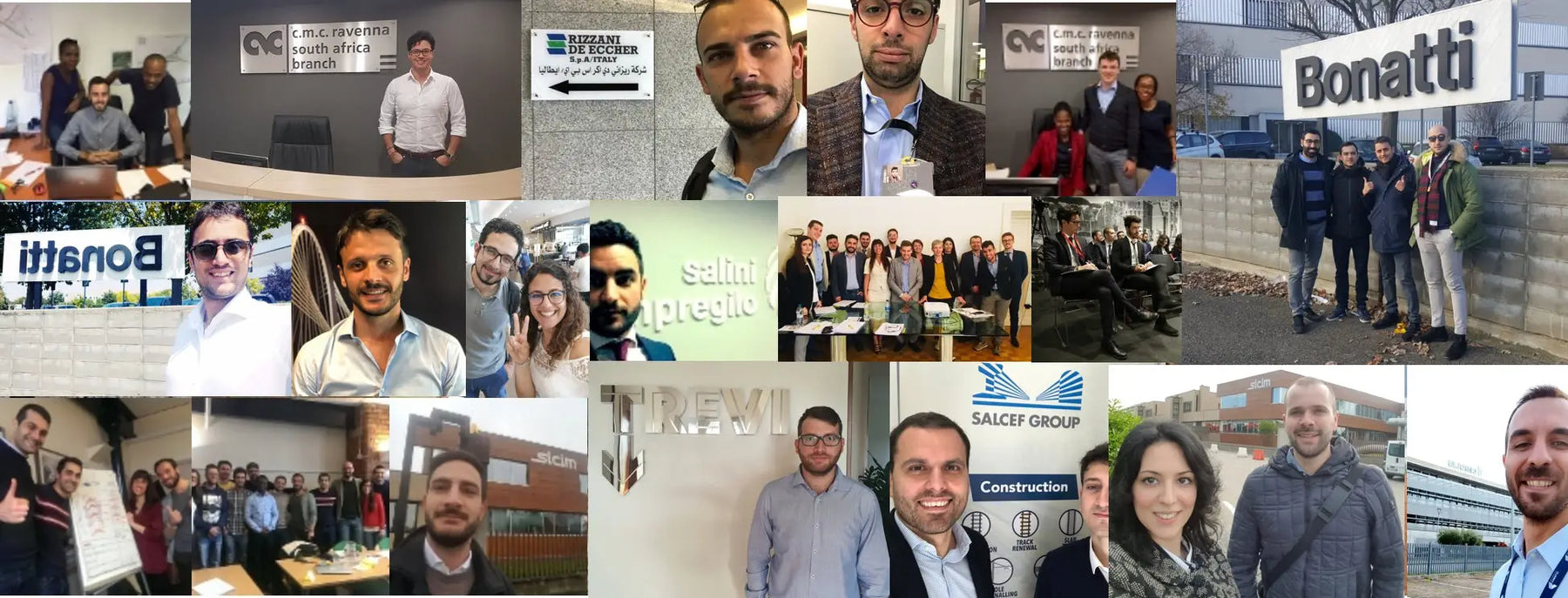 Collage di professionisti in ufficio e eventi, opportunità per laureati in Puglia.